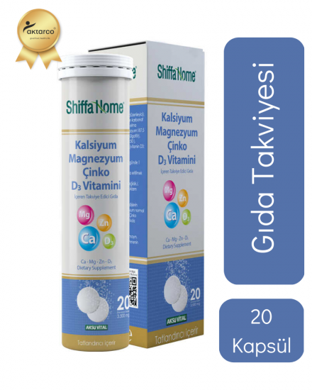 Kalsiyum, Magnezyum, Çinko, D3 Vitamin Shiffa Home