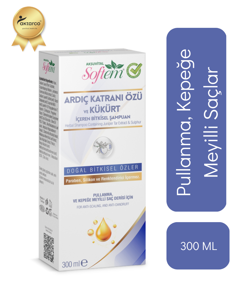 Ardıç Katran Özü Kükürt Şampuanı 300 ML | Aksu Vital